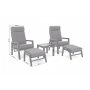 Morton Ftljset med bord & fotpallar (recliner) - Mrkgr/gr