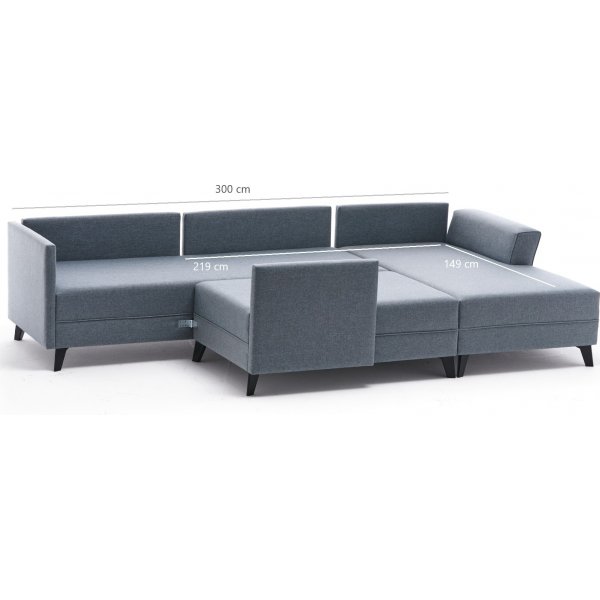 Eris u-bäddsoffa - Brun Eris u-bäddsoffa - Brun