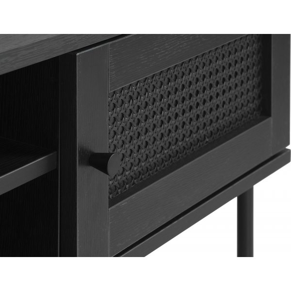 Meuble TV Menu en mlamin chne teint noir