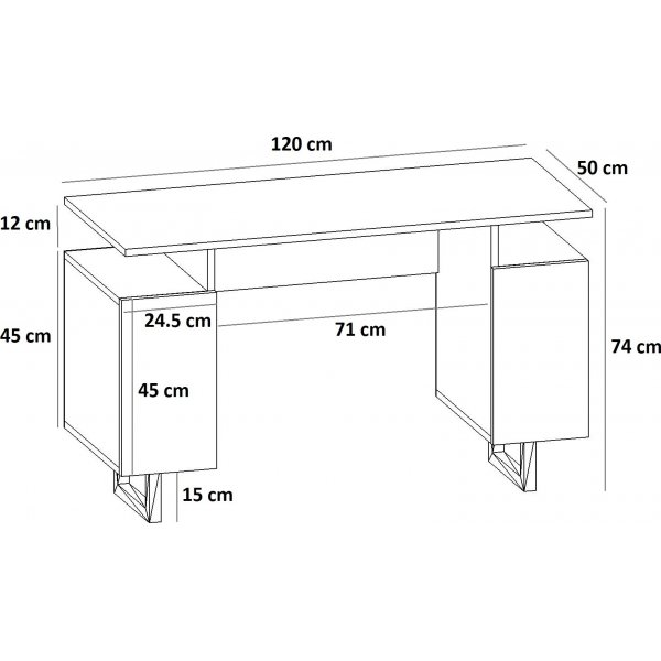Haris skrivbord 120x50 cm - Ek