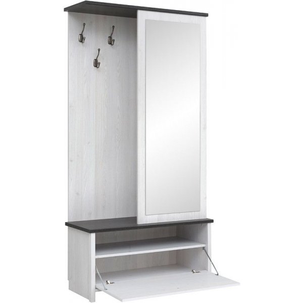 Salvador klädhängare med skoskåp - Svart/vit Salvador klädhängare med skoskåp - Svart/vit