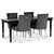 Paris matgrupp svart bord med 4 st Tuva stolar i grtt sammet med vita ben och rygghandtag