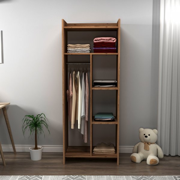 Suave garderob - Ljus valnöt/beige Suave garderob - Ljus valnöt/beige