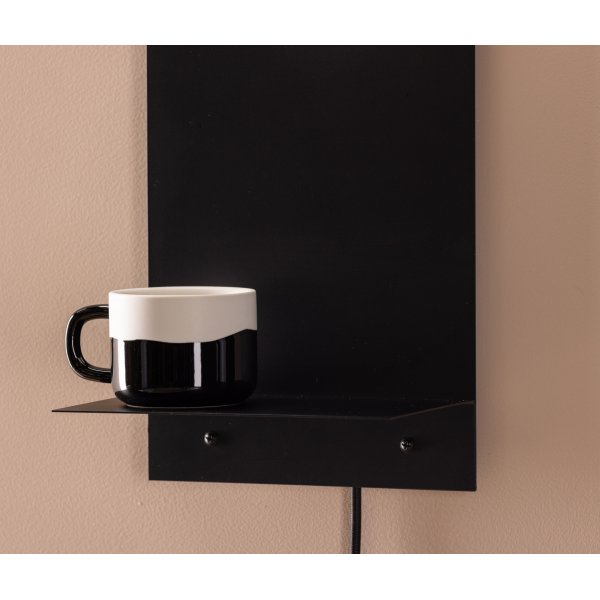 Troyes wandlamp - Zwart/wit