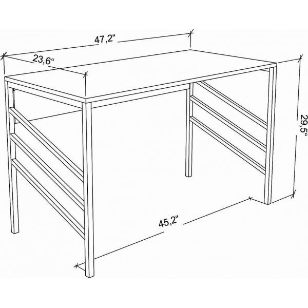 Bureau Joséphine 120 x 60 cm - Blanc/anthracite Bureau Joséphine 120 x 60 cm - Blanc/anthracite