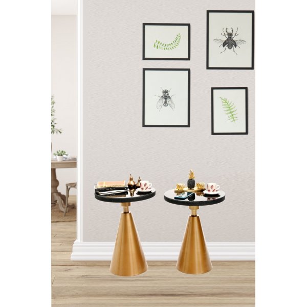 Set table d\\\'appoint Chalice 50/55 cm - Or/noir Set table d\\\'appoint Chalice 50/55 cm - Or/noir