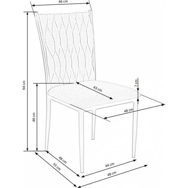 Chaise de salle  manger Cadeira 436 - Gris