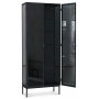Revel vitrinskp 200x80 cm - Svart / Tonat glas