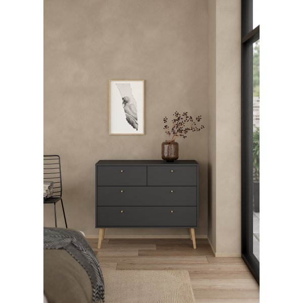 Bodo Byrå 2 + 2 lådor - Matt grey Bodo Byrå 2 + 2 lådor - Matt grey