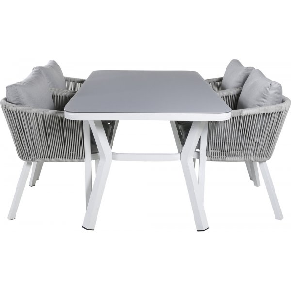 Virya utematgrupp med 4 st Virya stolar - Grå/Vit Virya utematgrupp med 4 st Virya stolar - Grå/Vit