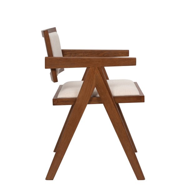 Olmo matbord 90 cm i valnt/svart med 2st Sara karmstol i valnt och linne