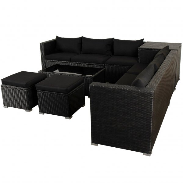 Loungegrupp Djursvik med Inbyggd f�rvaring - Svart konstrotting