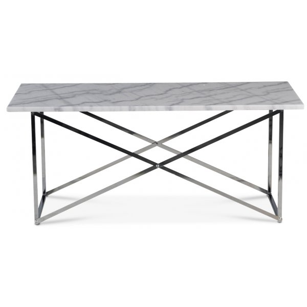 Paladium soffbord 110 x 60 cm - Krom / kta ljus marmor