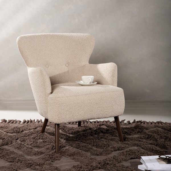 Fauteuil Lincoln - Bouclè beige Fauteuil Lincoln - Bouclè beige