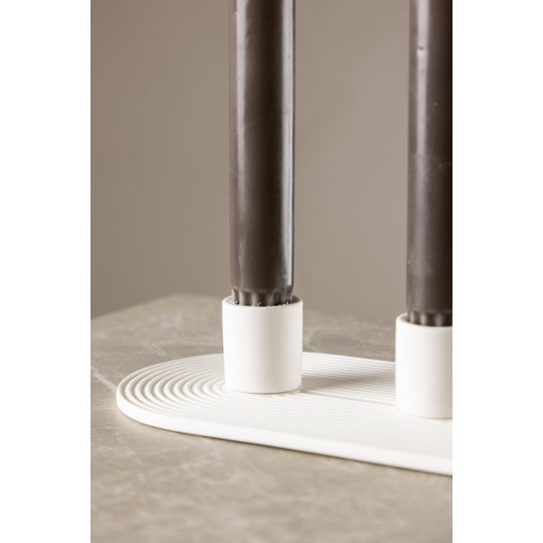 Dian ljusstake 24 x 10,5 x 4 cm - Vit