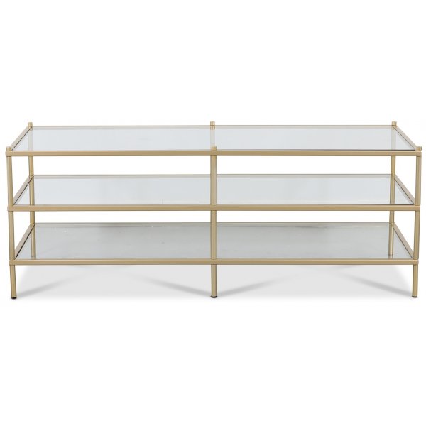 Tiffany Inca soffbord 120 x 51 cm - Mässing / Glasskiva Tiffany Inca soffbord 120 x 51 cm - Mässing / Glasskiva