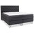 Move grå kontinentalsäng - 5-zons dubbelsäng med sänggavel + Vägghängt sängbord