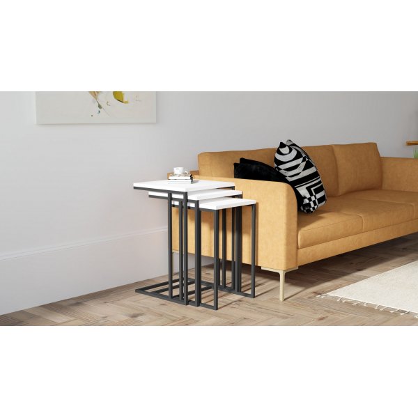 Table de pari Vendela 32x32 | 36x36 | 40x40 cm - Blanc/noir Table de pari Vendela 32x32 | 36x36 | 40x40 cm - Blanc/noir