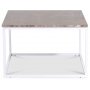 Accent soffbord 75 - Brun marmor / Vit