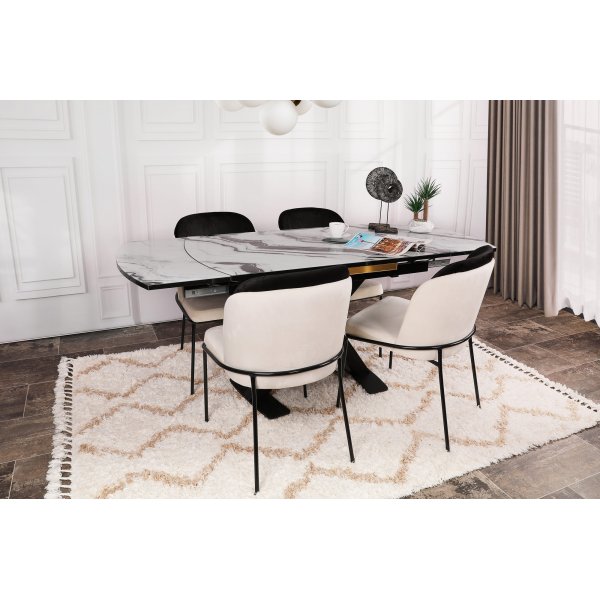 Ensemble de chaises Doris - Noir/blanc crème Ensemble de chaises Doris - Noir/blanc crème