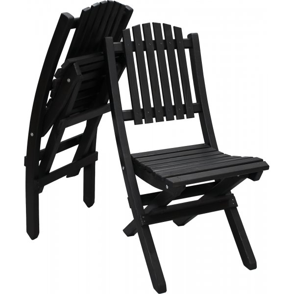 Table de groupe d'extrieur Wilma 65 x 65 cm avec 2 chaises Visby - Noir