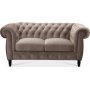 Chesterfield Cambridge 2-sits soffa - Ljusgr sammet