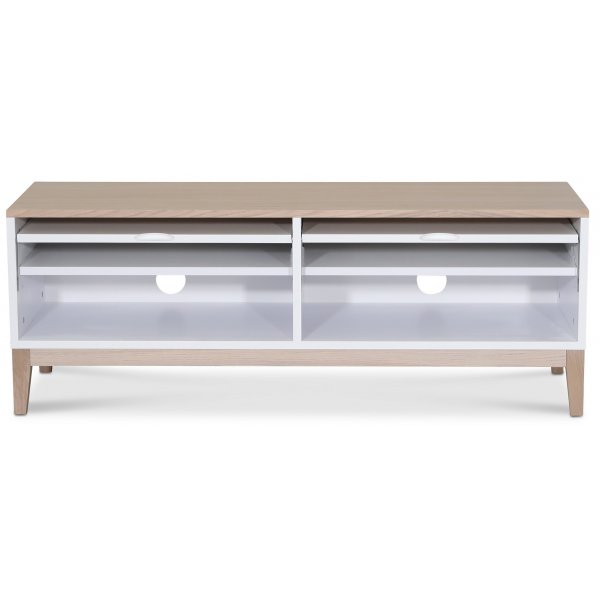 Borgholm TV-bnk small - Vit / Oljad ek