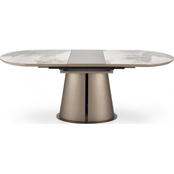 Robinson matbord 160-200 x 90 cm - Beige marmor/cappuccino/svart Robinson matbord 160-200 x 90 cm - Beige marmor/cappuccino/svart