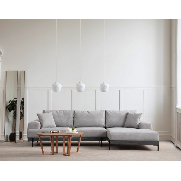 Eti divansoffa hger - Gr/svart