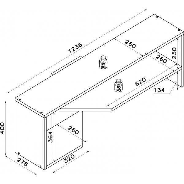 Vega TV-bänk - Vit/ek Vega TV-bänk - Vit/ek
