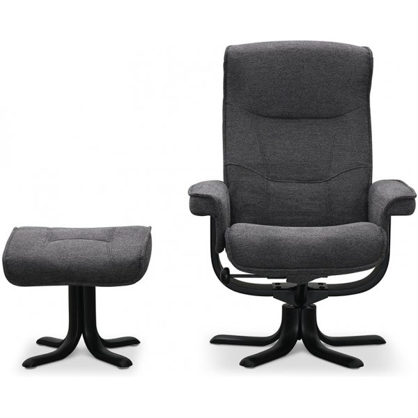 Fauteuil pivotant Bonn avec repose-pieds - Gris