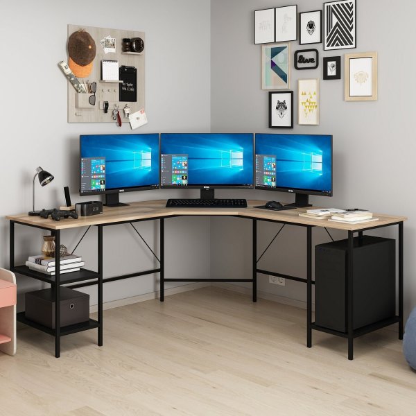 Bureau d'angle Power 180 x 60 cm - Marron foncé Bureau d'angle Power 180 x 60 cm - Marron foncé