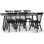 Edge 3.0 matgrupp 190x90 cm inkl 6 st svarta Orust pinnstolar - Gr Hgtryckslaminat (HPL)