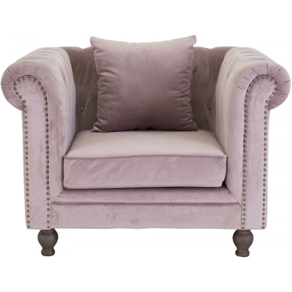Churchill chesterfieldftlj - Rosa sammet