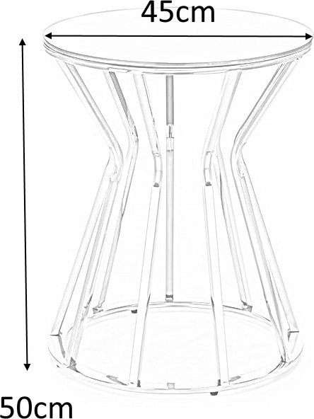 Table basse Afina 45 cm - Or/verre miroir