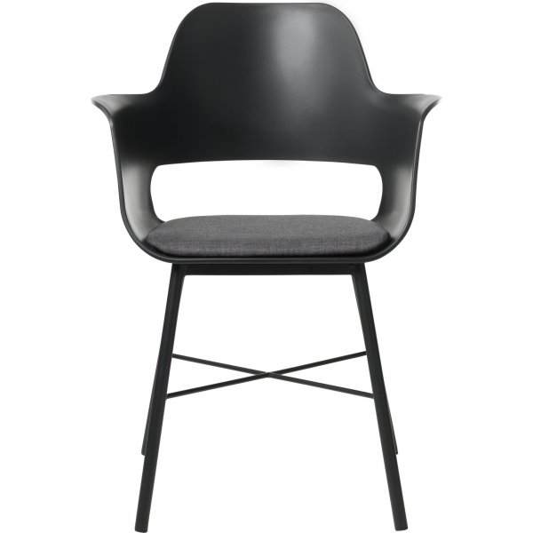 Fauteuil Roma noir avec coussin d'assise Fauteuil Roma noir avec coussin d'assise