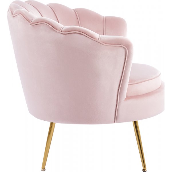 Fauteuil in roze fluweel - Kingsley