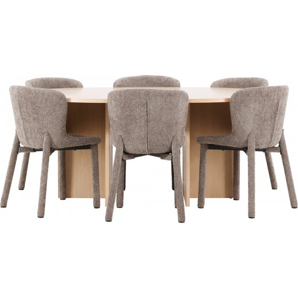 Matbord Strada med 6 st Astoria stolar - Beige/whitewash Matbord Strada med 6 st Astoria stolar - Beige/whitewash