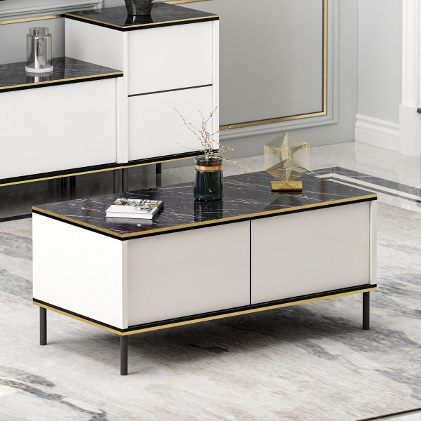 Table basse Emmi Blanc - 90 x 45 cm Table basse Emmi Blanc - 90 x 45 cm