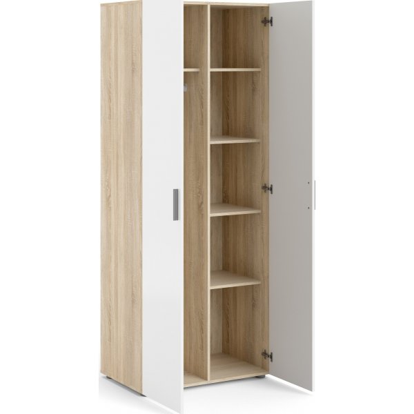 Armoire Pepe avec 2 portes - Chne/blanc