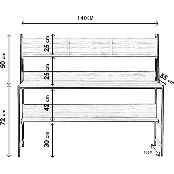 Bureau Ceren 140 x 60 cm - Noyer Bureau Ceren 140 x 60 cm - Noyer