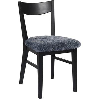 Kinley stol - Svartbetsad ek/grtt frskinn