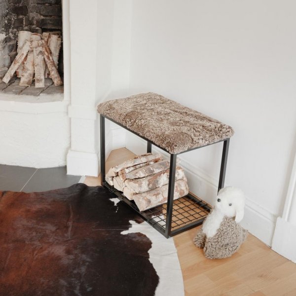 Palle sittb�nk Ljusbrun/svart - 60 x 35 x 50 cm