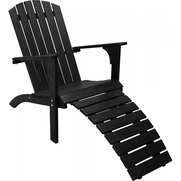 Kungshamn dckstol med fotstd - Svart