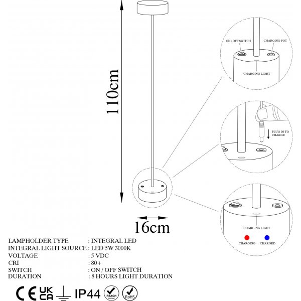 Kay golvlampa - Krom