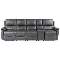 Enjoy Hollywood reclinersoffa - 4-sits (el) i grått konstskinn (modell V) Enjoy Hollywood reclinersoffa - 4-sits (el) i grått konstskinn (modell V)