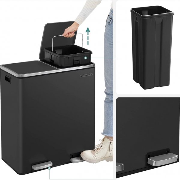 Daloa soptunna 60 l - Svart