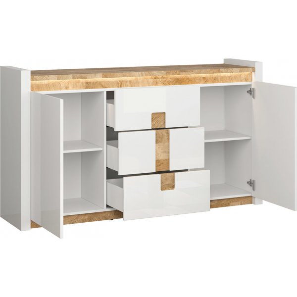 Alameda dressoir 172 cm - Wit/eiken Alameda dressoir 172 cm - Wit/eiken