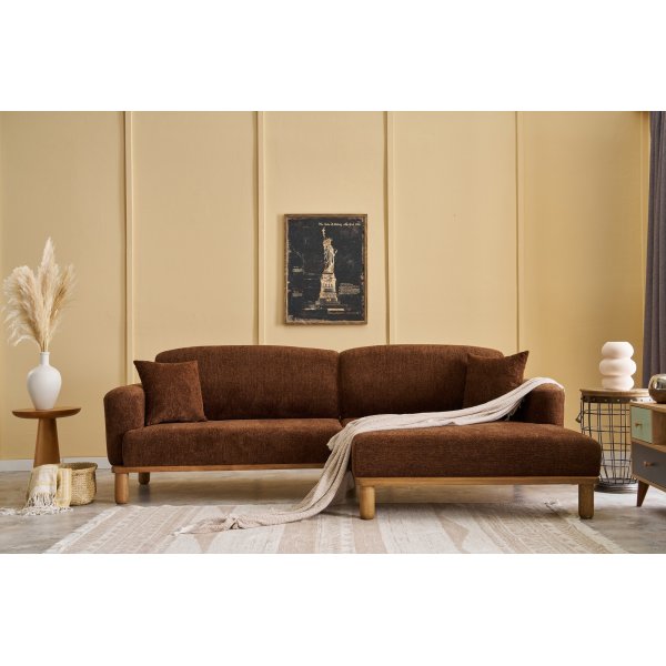 Reims divansoffa hger - Brun