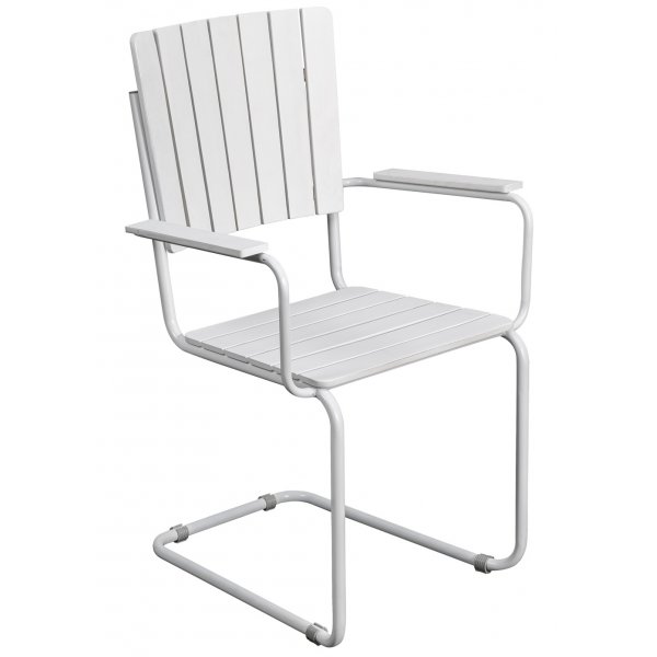 Holm� utematstol med armst�d vit